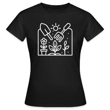 Garden Nursery Symbol - Women's T-Shirt - black - Front - AI Model Female 172 dark (172cm)