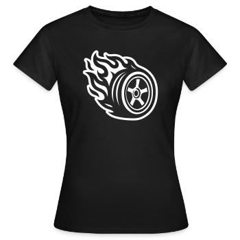 Pneu de voiture en feu - T-shirt Femme - noir - Devant - AI Model Female 172 dark (172cm)