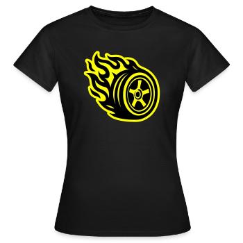 Reifen Flamme Auto - Frauen T-Shirt - Schwarz - Vorne - AI Model Female 172 dark (172cm)