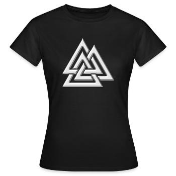 Valknut ,Walknot, nœuds de Wotan, Walhalla, Odin - T-shirt Femme - noir - Devant - AI Model Female 172 dark (172cm)