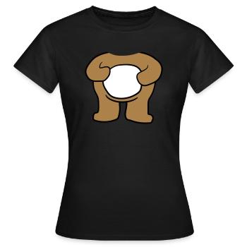 baer koerper ohne kopf stehender suesser kleiner t - Frauen T-Shirt - Schwarz - Vorne - AI Model Female 172 dark (172cm)