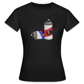 Spraydose Spray Sprayer Graffiti Soul Kunst Paint - Frauen T-Shirt - Schwarz - Vorne - AI Model Female 172 dark (172cm)