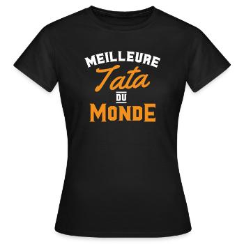Meilleure tata cadeau femme annonce tata - T-shirt Femme - noir - Devant - AI Model Female 172 dark (172cm)