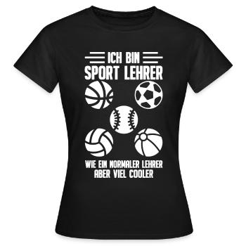 Sportlehrer Sport Lehrer Sportunterricht - Frauen T-Shirt - Schwarz - Vorne - AI Model Female 172 dark (172cm)