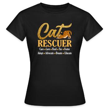 Chat Rescue Chatons Sans-abri Chats - T-shirt Femme - noir - Devant - AI Model Female 172 dark (172cm)