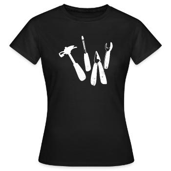 Outil Marteau Pince Clé Clé - T-shirt Femme - noir - Devant - AI Model Female 172 dark (172cm)