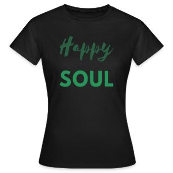 glückliche Seele - Frauen T-Shirt - Schwarz - Vorne - AI Model Female 172 dark (172cm)