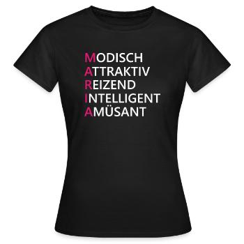 Maria Name Geschenk - Frauen T-Shirt - Schwarz - Vorne - AI Model Female 172 dark (172cm)