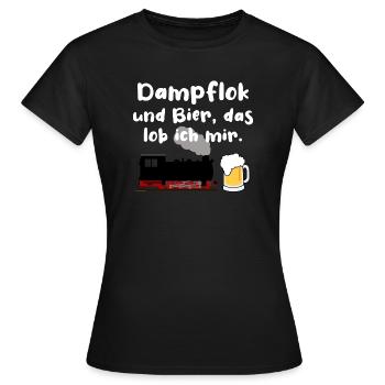 Eisenbahn Dampflok Bier Eisenbahner Zug - Frauen T-Shirt - Schwarz - Vorne - AI Model Female 172 dark (172cm)