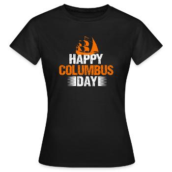 COLUMBUS DAY HEUREUX - T-shirt Femme - noir - Devant - AI Model Female 172 dark (172cm)