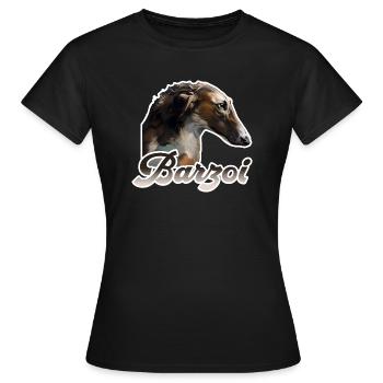 barzoi Barzoï lévrier russe - T-shirt Femme - noir - Devant - AI Model Female 172 dark (172cm)