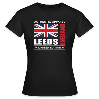 Leeds - Frauen T-Shirt - Schwarz - Vorne - AI Model Female 172 dark (172cm)