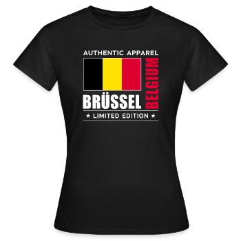 Brussels - Women's T-Shirt - black - Front - AI Model Female 172 dark (172cm)