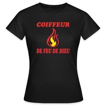 GOD'S FIRE HAIRDRESSER - Women's T-Shirt - black - Front - AI Model Female 172 dark (172cm)