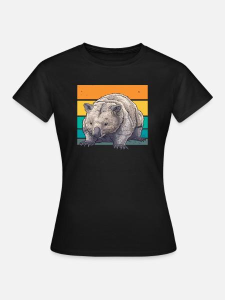 Retro Wombat - Frauen T-Shirt - Schwarz