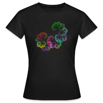 Psychedelische Randblüten - Frauen T-Shirt - Schwarz - Vorne - AI Model Female 172 dark (172cm)