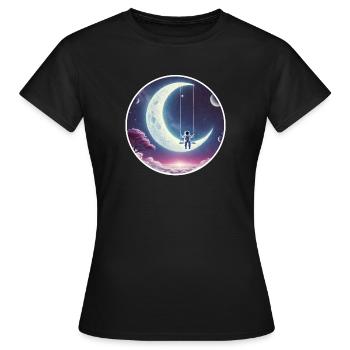 MOON SWING - MOON - SWING - ASTRONAUT - Women's T-Shirt - black - Front - AI Model Female 172 dark (172cm)