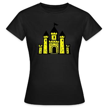 Château Moyen Âge Château - T-shirt Femme - noir - Devant - AI Model Female 172 dark (172cm)