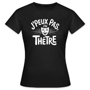 Ich kann kein Theater haben - Frauen T-Shirt - Schwarz - Vorne - AI Model Female 172 dark (172cm)