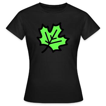 Maple Leaf Leaf Autumn Icon - Women's T-Shirt - black - Front - AI Model Female 172 dark (172cm)