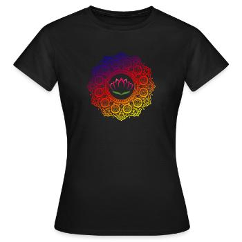 Lotus mandala | Yoga bouddhiste spirituel New Age - T-shirt Femme - noir - Devant - AI Model Female 172 dark (172cm)