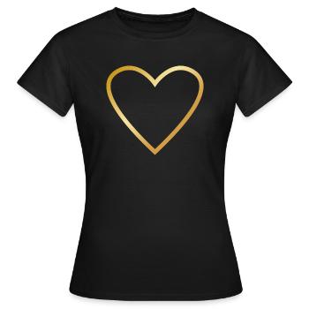 Cœur Or - T-shirt Femme - noir - Devant - AI Model Female 172 dark (172cm)
