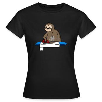 Sloth irons very slowly - Women's T-Shirt - black - Front - AI Model Female 172 dark (172cm)