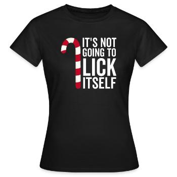 Il ne va pas se lécher Candy Cane - T-shirt Femme - noir - Devant - AI Model Female 172 dark (172cm)