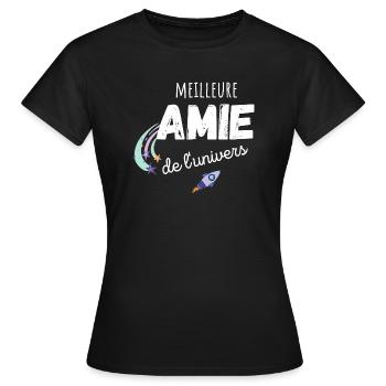 meilleure amie de l'univers cadeau amie - T-shirt Femme - noir - Devant - AI Model Female 172 dark (172cm)