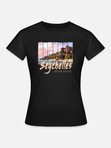 Seychellen Indischer Ozean Vintage Sonnenuntergang - Frauen T-Shirt - Schwarz