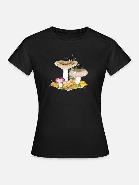 Frauen-Täubling (Russula cyanoxantha) - Frauen T-Shirt - Schwarz