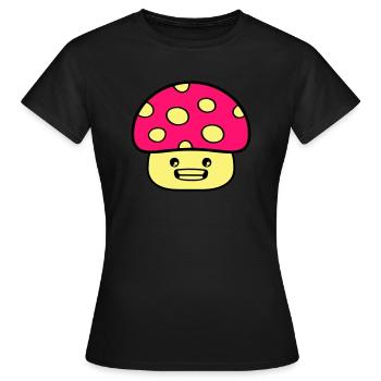 Mushroom Comic - Women's T-Shirt - black - Front - AI Model Female 172 dark (172cm)