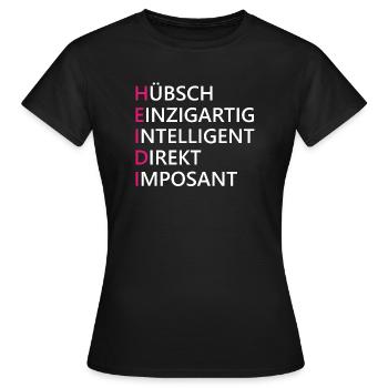 Heidi Name Geschenk - Frauen T-Shirt - Schwarz - Vorne - AI Model Female 172 dark (172cm)