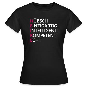 Heike Name Geschenk - Frauen T-Shirt - Schwarz - Vorne - AI Model Female 172 dark (172cm)