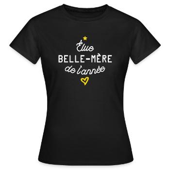 elue belle mère de l année - T-shirt Femme - noir - Devant - AI Model Female 172 dark (172cm)