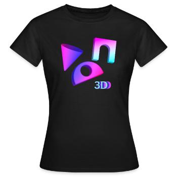 3D - Frauen T-Shirt - Schwarz - Vorne - AI Model Female 172 dark (172cm)