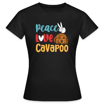 Cavapoo Cavoodle Capoodle Chien - T-shirt Femme - noir - Devant - AI Model Female 172 dark (172cm)