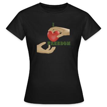 J’aime la liberté - T-shirt Femme - noir - Devant - AI Model Female 172 dark (172cm)