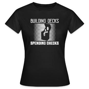 Construire des decks chèques de dépenses Cartes à collectionner Drôle - T-shirt Femme - noir - Devant - AI Model Female 172 dark (172cm)