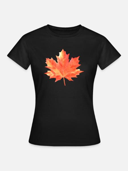 Maple Leaf Couleurs colorées Maple Tree Forest Warm - T-shirt Femme - noir