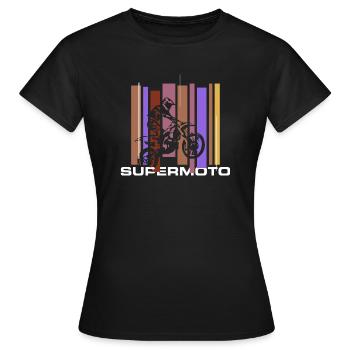 SUPER MOTO couleur orange - T-shirt Femme - noir - Devant - AI Model Female 172 dark (172cm)