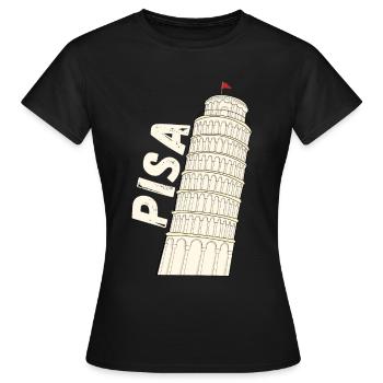 Pise Florence La Tour penchée de Pise Souvenir - T-shirt Femme - noir - Devant - AI Model Female 172 dark (172cm)