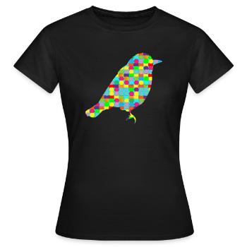 Pop Art Bird Summer - T-shirt Femme - noir - Devant - AI Model Female 172 dark (172cm)