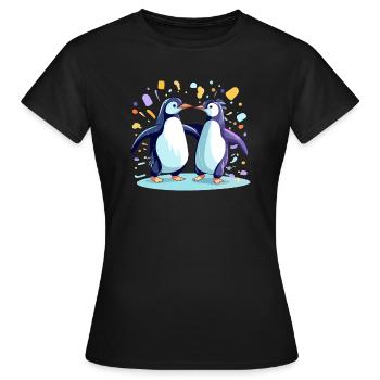 Iki and biki the penguins - Women's T-Shirt - black - Front - AI Model Female 172 dark (172cm)