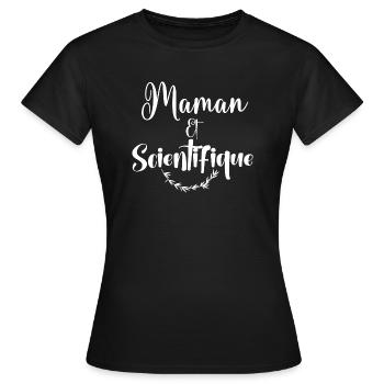 Maman et Scientifique - T-shirt Femme - noir - Devant - AI Model Female 172 dark (172cm)