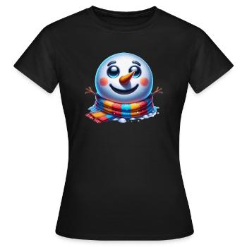 Neige très amusante ! T-shirt bonhomme de neige pour les jours de givre - T-shirt Femme - noir - Devant - AI Model Female 172 dark (172cm)