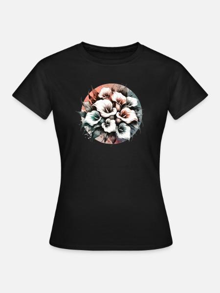 Calla-Lilien gezeichnet - Frauen T-Shirt - Schwarz