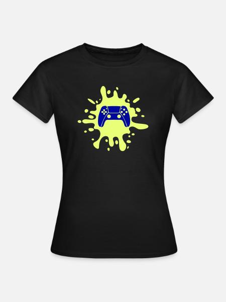 gamer gamepad klecks - Frauen T-Shirt - Schwarz