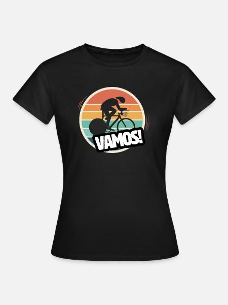 Vamos Retro-Bahnradfahrer - Frauen T-Shirt - Schwarz