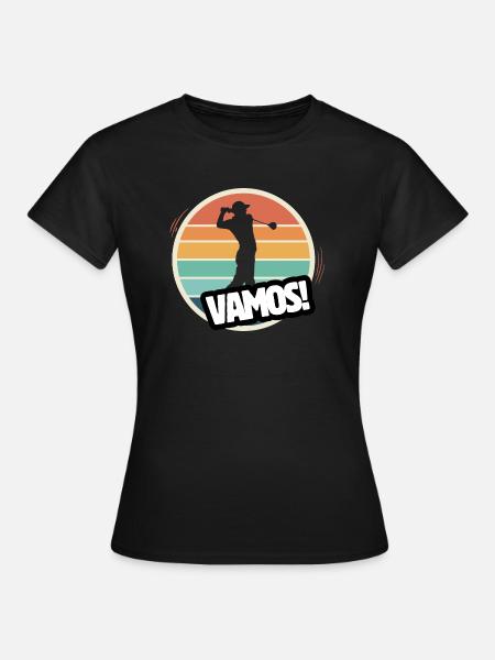 Vamos Retro Golf - Frauen T-Shirt - Schwarz